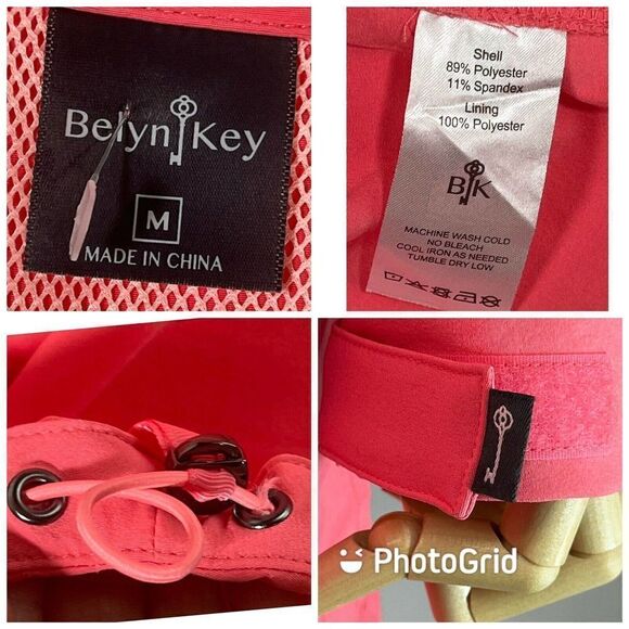 Belyn Key Golf Coral Windbreaker Jacket 1/4 Zip Pockets Dressy - Picture 6 of 12